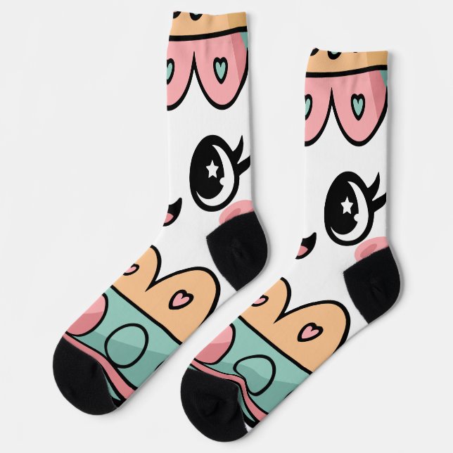 Kawaii Easter Egg Socks (Left)