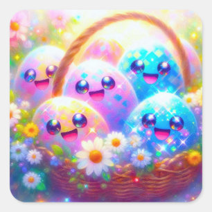 Kawaii Easter Egg Stickers