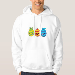 Kawaii Easter Eggs with Ribbons Hoodie