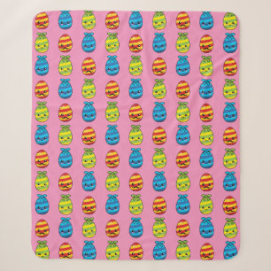 Kawaii Easter Eggs with Ribbons Sherpa Blanket