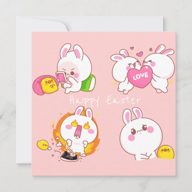 Kawaii Easter Holiday Card (Front)