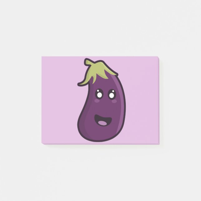 Kawaii eggplant post-it notes (Front)