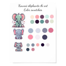 Kawaii elephants Ai Art