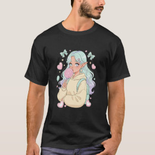 Kawaii Elf Girl Lollipop Anime Cute Pastel Goth Ki T-Shirt