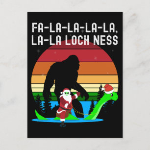 Kawaii Fa La La La LochNess Santa Alien Bigfooted Postcard