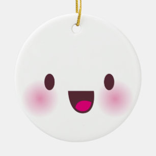 Kawaii face ceramic tree decoration