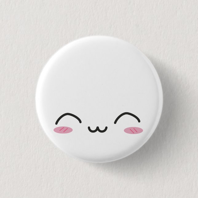 Kawaii Faces 3 Cm Round Badge (Front)