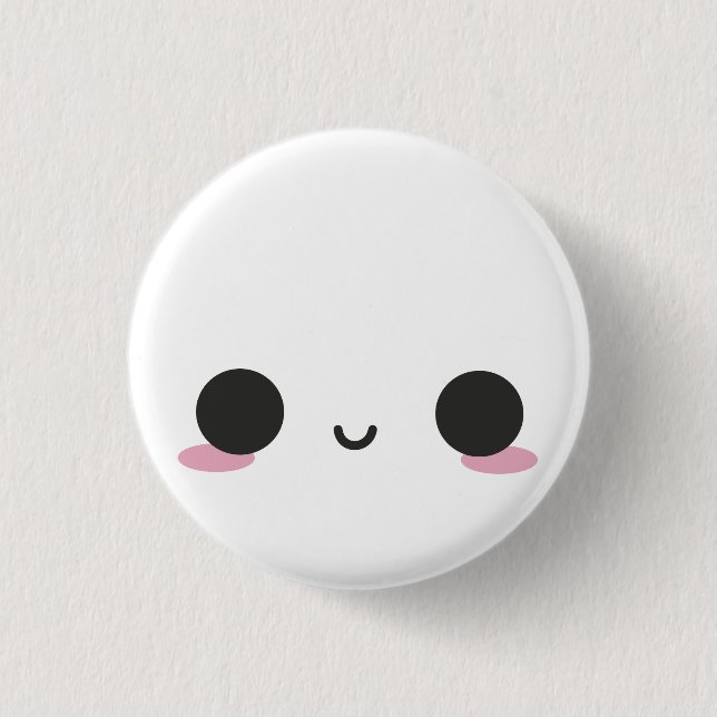 Kawaii Faces 3 Cm Round Badge (Front)