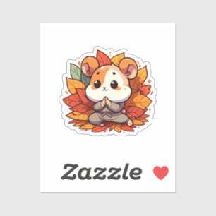 Kawaii fall hamster yoga