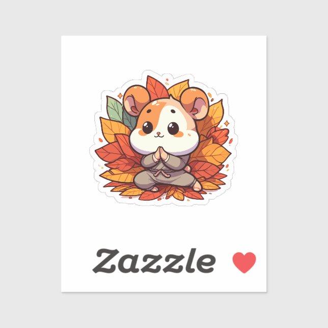 Kawaii fall hamster yoga (Sheet)