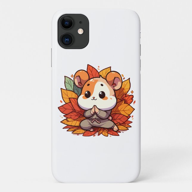 Kawaii fall hamster yoga Case-Mate iPhone case (Back)