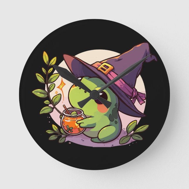 Kawaii fall hamster yoga round clock (Front)