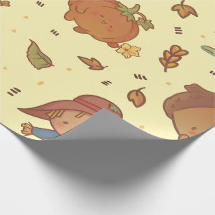 Kawaii Fall Wrapping Paper 