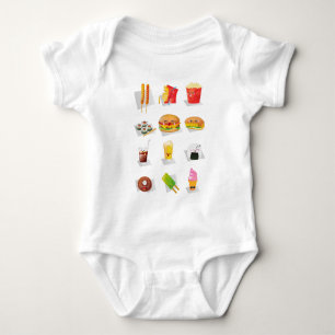 kawaii fast food baby bodysuit