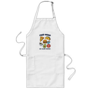 Kawaii Fast Food Mood Patterns Long Apron