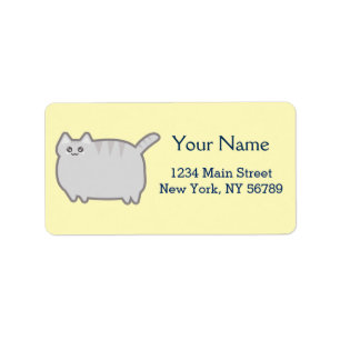 Kawaii Fat Cat Label