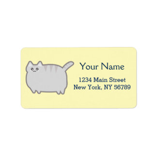 Kawaii Fat Cat Label