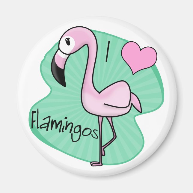 Kawaii Flamingo Magnet (Front)