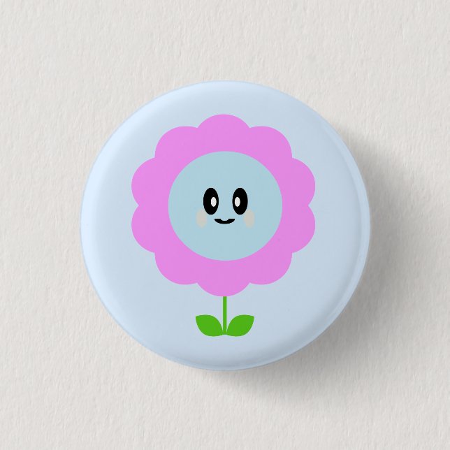 KAWAII FLOWER CUTE PIN BUTTON (Front)