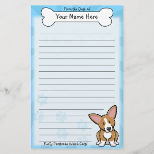 Kawaii Fluffy Pembroke Welsh Corgi Stationery