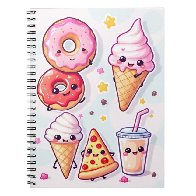 Kawaii Food Party Notebook – Adorable & Fun (Front)