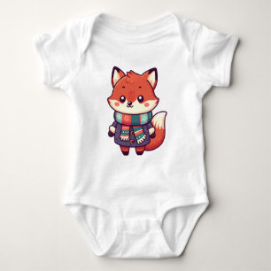 Kawaii Fox for the Winter Season Baby Bodysuit