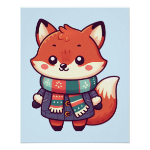 Kawaii Fox for the Winter Season Poster
