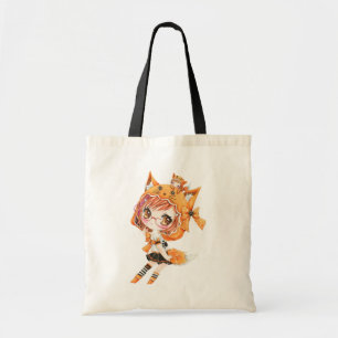 Kawaii fox girl tote bag