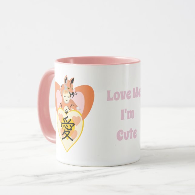 Kawaii Foxy Cosplay Love Heart Mug (Front Left)