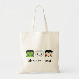Kawaii Frankenstein Mummy Dracula Tote Bag