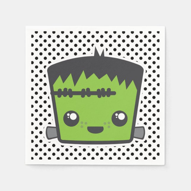 Kawaii Frankenstein Napkins (Front)