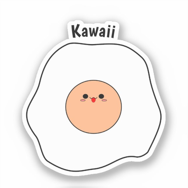 Kawaii Fried Egg Vinyl Sticker  (Front)