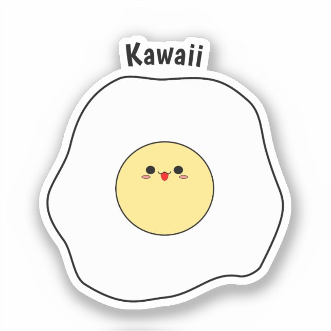 Kawaii Fried Egg Vinyl Sticker (Front)