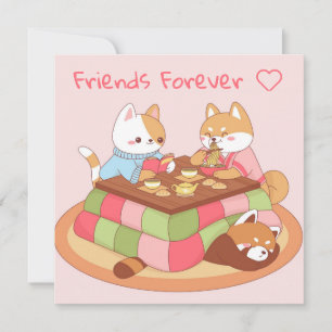 Kawaii friends holiday card