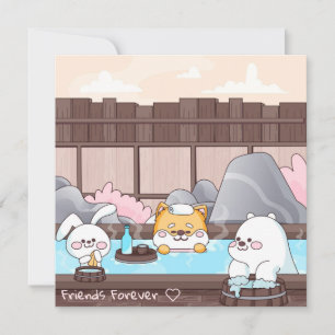 Kawaii friends holiday card