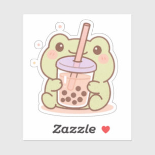Kawaii Frog Boba Sticker