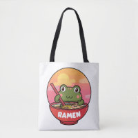 Kawaii frog eating ramen