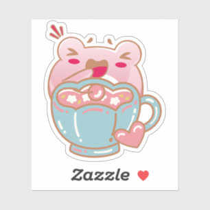 Kawaii Frog Enjoying a Gourmet Cup