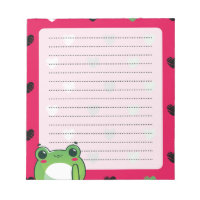 Kawaii Frog & Hearts Notepad