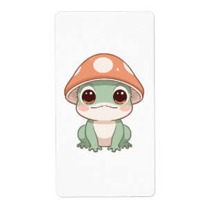 Kawaii Frog in Mushroom Hat