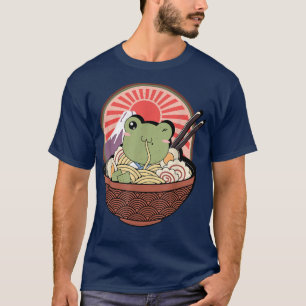 Kawaii Frog Ramen Japanese Noodle Anime Frog Kids  T-Shirt