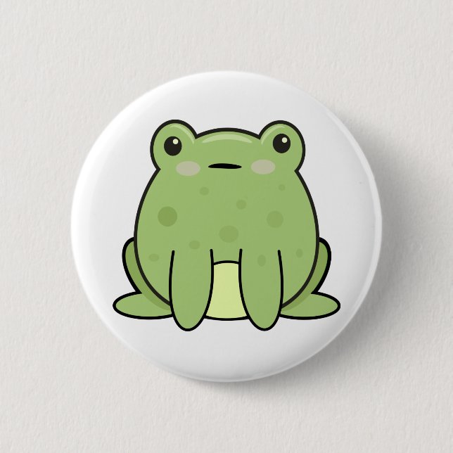 Kawaii Frog, Toad  6 Cm Round Badge (Front)