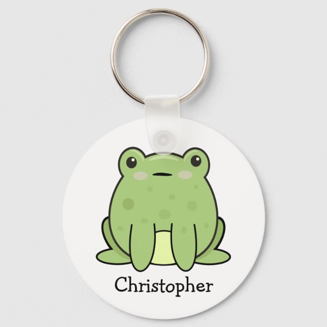 Kawaii Frog, Toad Personalised  Key Ring (Front)