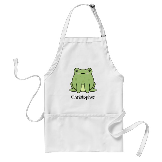 Kawaii Frog, Toad Personalised Standard Apron (Front)