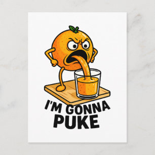 Kawaii Fruit Funny Orange Juice Holiday Postcard