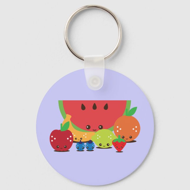 Kawaii Fruit Group Key Ring (Front)