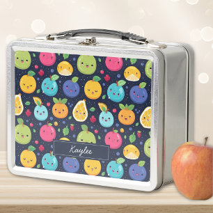 Kawaii Fruit Print Metal Lunch Box