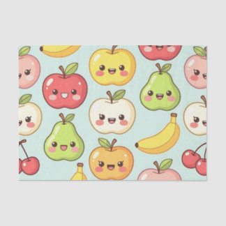 Kawaii Fruit Seamless Pattern Cute Cartoon Tissue Paper
