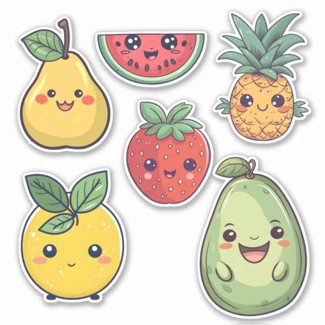 Kawaii Fruits Stickers (Front)