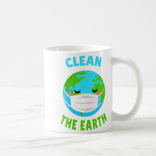 Kawaii Funny Mask Environmentalist Clean The Earth Coffee Mug